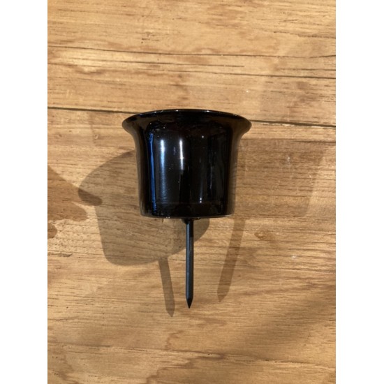 Start Kerzenhalter mit Dorn - Glas Teelichthalter schwarz - Joy - Höhe 4,5 cm Schöner Kerzenhalter aus Glas mit einem Dorn zum S