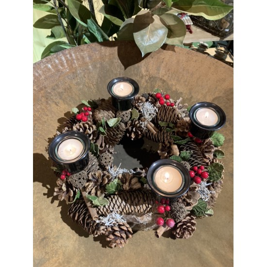 Start Kerzenhalter mit Dorn - Glas Teelichthalter schwarz - Joy - Höhe 4,5 cm Schöner Kerzenhalter aus Glas mit einem Dorn zum S