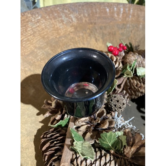 Start Kerzenhalter mit Dorn - Glas Teelichthalter schwarz - Joy - Höhe 4,5 cm Schöner Kerzenhalter aus Glas mit einem Dorn zum S