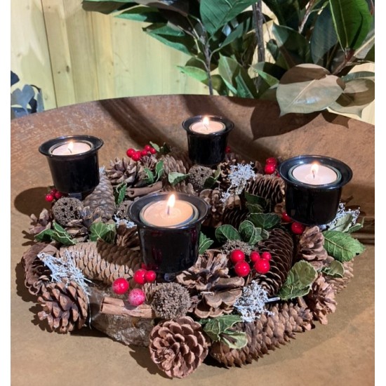 Start Kerzenhalter mit Dorn - Glas Teelichthalter schwarz - Joy - Höhe 4,5 cm Schöner Kerzenhalter aus Glas mit einem Dorn zum S