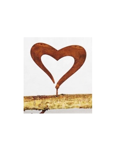 Herzige Dinge - Edelrost Dekoherzen Deko Herz offen zum Einschrauben - gross - Länge 10 cm Schönes Deko Herz mit einer Schraube 