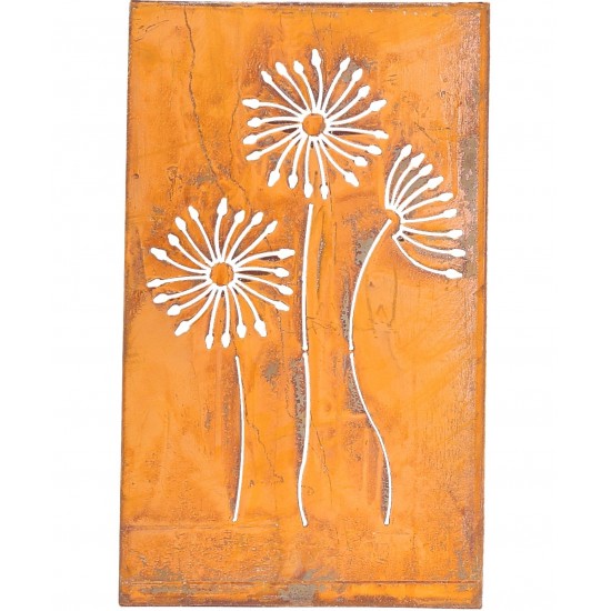 Start Metall Leinwand - Pusteblume - Höhe 50cm x 30cm - mit Aufhängöse Die Edelrost Metall Leinwand mit Pusteblumen bringt ein e