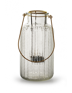 Start Flaschenvase mit goldenem Einsatz - 20 cm hoch Schön moderne Flaschenvase mit einem Goldeinsatz für ein Teelicht.
Höhe