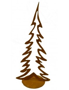Weihnachtsdeko Edelrost Tanne offen 50 cm hoch auf Platte - Weihnatsbaum Metall 
Höhe 50 cm
mit einer Bodenplatte