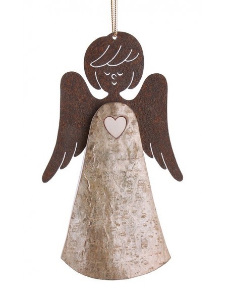 Holzdeko Rindenengel mit Herz fliegend, Typ 2, Gr. 2 Höhe 13 cm Rindenengel aus echtem Rindenholz zum Aufhängen mit einem Herz a Holzdeko Rindenengel mit Herz fliegend, Typ 2, Gr. 2 Höhe 13 cm Rindenengel aus echtem Rindenholz zum Aufhängen mit einem Herz a