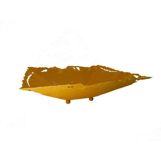 Metall Dekoschale eckig mit Rissen am Rand