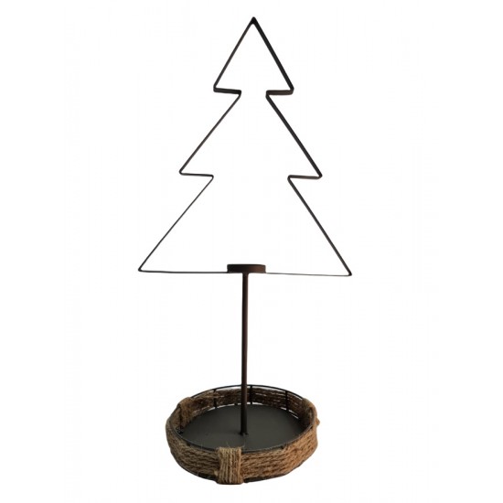 Start Weihnachtsbaum Teelichthalter - groß - Höhe 57 cm Schöner Teelichthalter mit einem Christbaum als Motiv auf einer Standpla