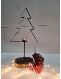 Start Weihnachtsbaum Teelichthalter - groß - Höhe 57 cm Schöner Teelichthalter mit einem Christbaum als Motiv auf einer Standpla 2