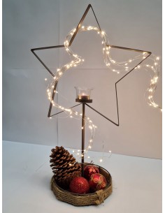 Start Metall Stern Höhe 56 cm Teelichthalter Stern aus Metall für Deine Weihnachtsdeko Zuhause. Eignet sich dank des kleines Kor 2