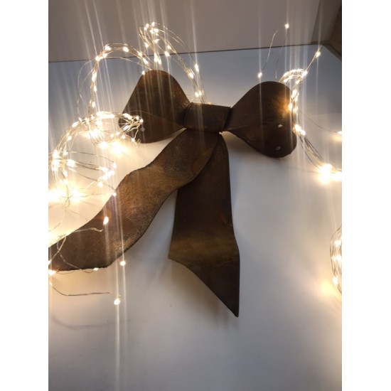 Weihnachtsdeko Deko Schleife aus Edelrost 3D - Weihnachtsdeko - 30 cm breit Schöne Schleife aus Edelrost zum Hängen für Deine We