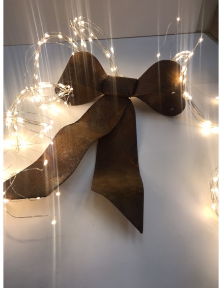 Weihnachtsdeko Deko Schleife aus Edelrost 3D - Weihnachtsdeko - 30 cm breit Schöne Schleife aus Edelrost zum Hängen für Deine We