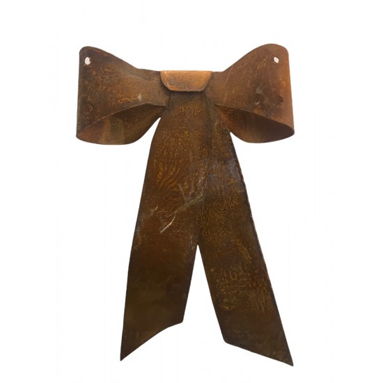 Weihnachtsdeko Deko Schleife aus Edelrost 3D - Weihnachtsdeko - 30 cm breit Schöne Schleife aus Edelrost zum Hängen für Deine We