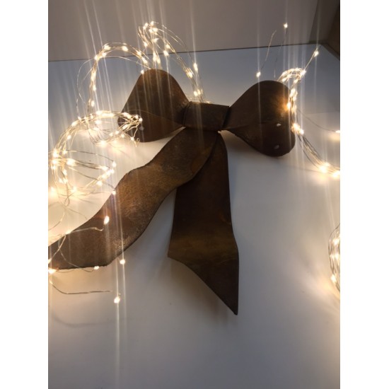 Weihnachtsdeko Deko Schleife aus Edelrost 3D - Weihnachtsdeko - 30 cm breit Schöne Schleife aus Edelrost zum Hängen für Deine We