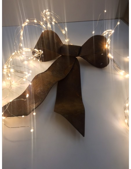 Weihnachtsdeko Deko Schleife aus Edelrost 3D - Weihnachtsdeko - 30 cm breit Schöne Schleife aus Edelrost zum Hängen für Deine We