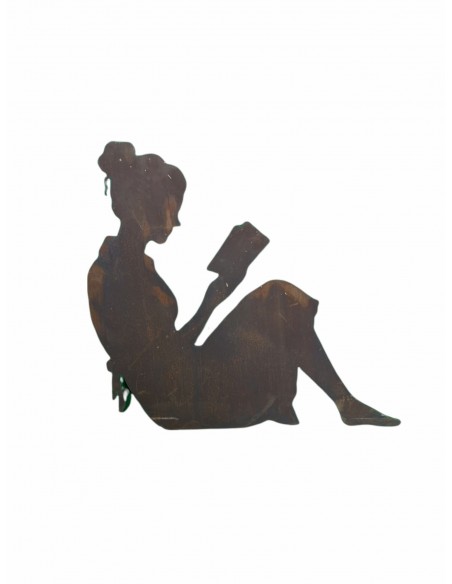 Menschen und Silhouetten Lesende Frau mit Rohr als Steckverbindung - Höhe 80 cm - groß Angebrachte Verbindung für Eisenstange di