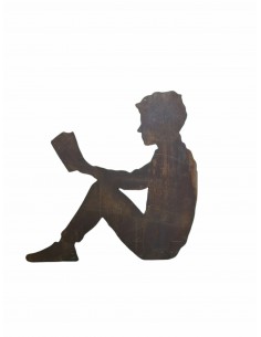 Menschen und Silhouetten Lesender Mann mit Rohr als Steckverbindung - 80 cm hoch - groß Lesender Mann aus 3 mm dickem Stahl gefe