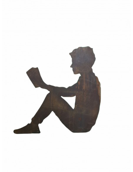 Menschen und Silhouetten Lesender Mann mit Rohr als Steckverbindung - 80 cm hoch - groß Lesender Mann aus 3 mm dickem Stahl gefe Menschen und Silhouetten Lesender Mann mit Rohr als Steckverbindung - 80 cm hoch - groß Lesender Mann aus 3 mm dickem Stahl gefe