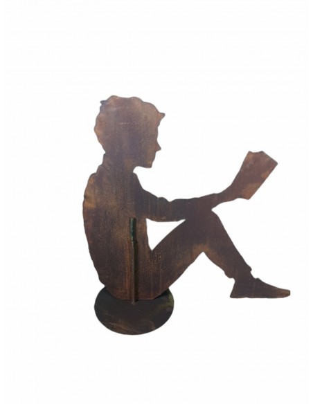 Menschen und Silhouetten Lesender Mann mit Rohr als Steckverbindung - klein - 60 cm hoch Dieser lesende Mann hat eine angeschwei Menschen und Silhouetten Lesender Mann mit Rohr als Steckverbindung - klein - 60 cm hoch Dieser lesende Mann hat eine angeschwei