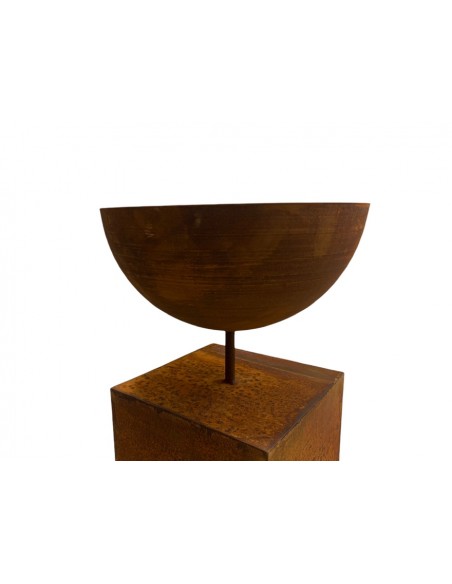 Gartendeko Rost Pflanzschale Halbkugel 40 cm Ø mit kurzem Rohr für 12 mm Stangen 
Höhe 20 cm
Durchmesser 40 cm
Rohr unten ca.