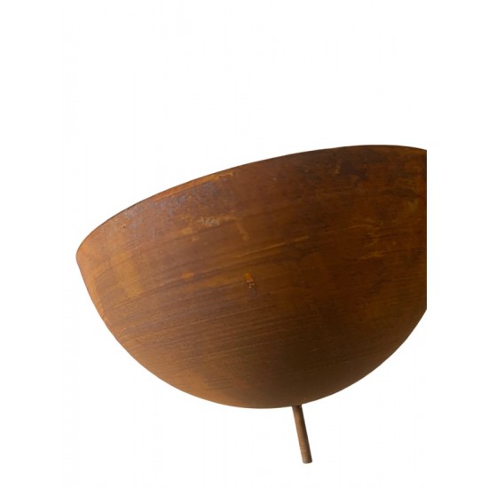 Gartendeko Rost Pflanzschale Halbkugel 40 cm Ø mit kurzem Rohr für 12 mm Stangen 
Höhe 20 cm
Durchmesser 40 cm
Rohr unten ca.