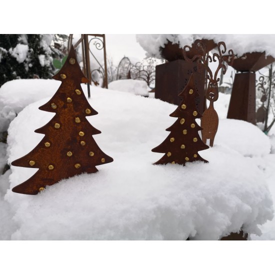 Winterdeko Kleine Tanne - Christbaum - groß - Direktstecker 33 cm lang 
Tanne aus 2 mm Stahl mit Goldpunkten
Höhe 25 cm
Gesam