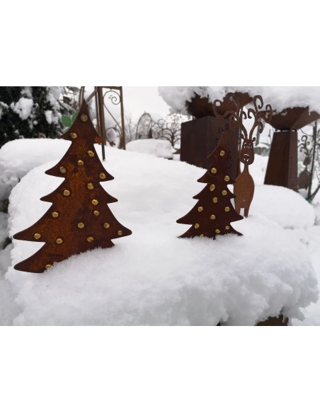 Winterdeko Kleine Tanne - Christbaum - groß - Direktstecker 33 cm lang 
Tanne aus 2 mm Stahl mit Goldpunkten
Höhe 25 cm
Gesam