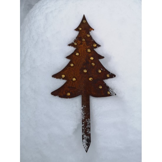 Winterdeko Kleine Tanne - Christbaum - groß - Direktstecker 33 cm lang 
Tanne aus 2 mm Stahl mit Goldpunkten
Höhe 25 cm
Gesam