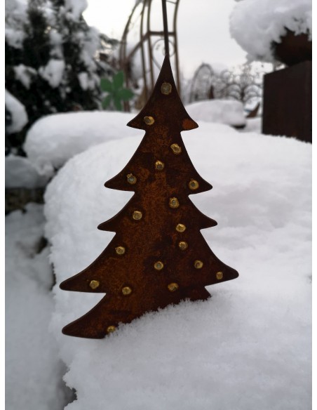 Winterdeko Kleine Tanne - Christbaum - groß - Direktstecker 33 cm lang 
Tanne aus 2 mm Stahl mit Goldpunkten
Höhe 25 cm
Gesam