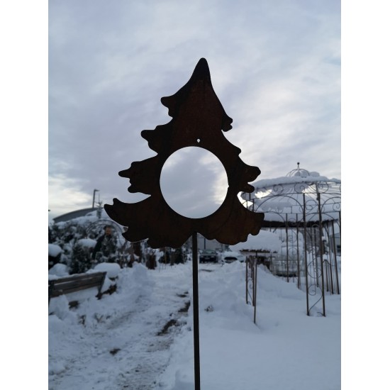 Weihnachtsdeko Tanne mit Loch für Christbaumkugel als Gartenstecker - groß - Stablänge 120 cm Dieser Gartenstecker mit Loch biet