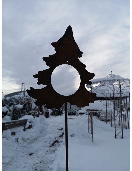Weihnachtsdeko Tanne mit Loch für Christbaumkugel als Gartenstecker - groß - Stablänge 120 cm Dieser Gartenstecker mit Loch biet