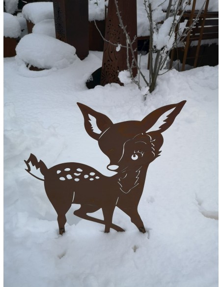rostige Deko Hirsche und Rehe Edelrost Bambi - Höhe 41 cm - auf 40 cm Gartenstecker Unser ganz reizendes Rehkitz aus Edelrost ve rostige Deko Hirsche und Rehe Edelrost Bambi - Höhe 41 cm - auf 40 cm Gartenstecker Unser ganz reizendes Rehkitz aus Edelrost ve