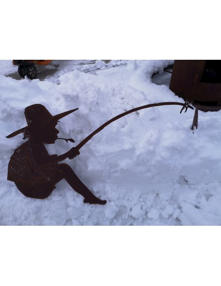 Gartenteich Fischender Angler Manni mit Rohr als Steckverbindung - 90 cm lang Fischender Angler Manni mit einer Rohrverbindung z Gartenteich Fischender Angler Manni mit Rohr als Steckverbindung - 90 cm lang Fischender Angler Manni mit einer Rohrverbindung z