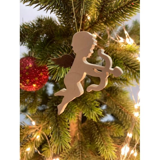 Ahorn Engel mit Rostflügel Engel mit Bogen als Christbaumschmuck - Ahornholz und Edelrostflügel - Typ 5 Höhe 8 cm Dieser Engel f