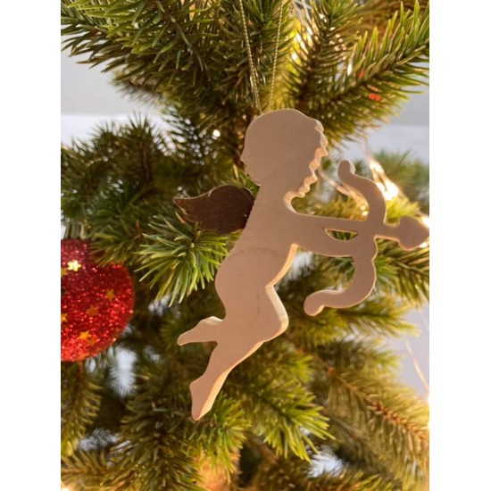 Ahorn Engel mit Rostflügel Engel mit Bogen als Christbaumschmuck - Ahornholz und Edelrostflügel - Typ 5 Höhe 8 cm Dieser Engel f