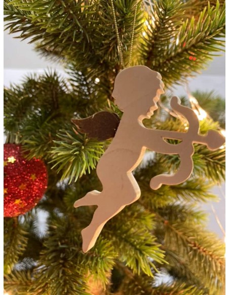 Ahorn Engel mit Rostflügel Engel mit Bogen als Christbaumschmuck - Ahornholz und Edelrostflügel - Typ 5 Höhe 8 cm Dieser Engel f