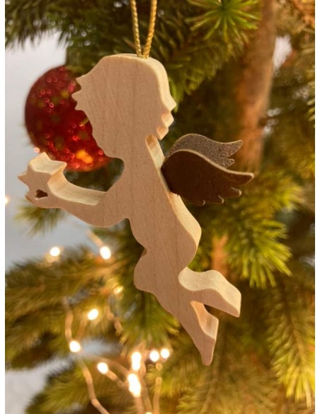 Ahorn Engel mit Rostflügel Engel mit Stern - Ahornholz Engel mit Edelrost Flügel - Weihnachtsbaumschmuck zum Hängen - Typ 4 Höhe Ahorn Engel mit Rostflügel Engel mit Stern - Ahornholz Engel mit Edelrost Flügel - Weihnachtsbaumschmuck zum Hängen - Typ 4 Höhe