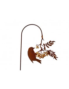 Vogel Deko Goldbeerenast mit Vogel hängend als Gartenstecker Höhe 120 cm 
Höhe 22 cm
Breite 22 cm
zzgl. Stab 120 cm
Verziert