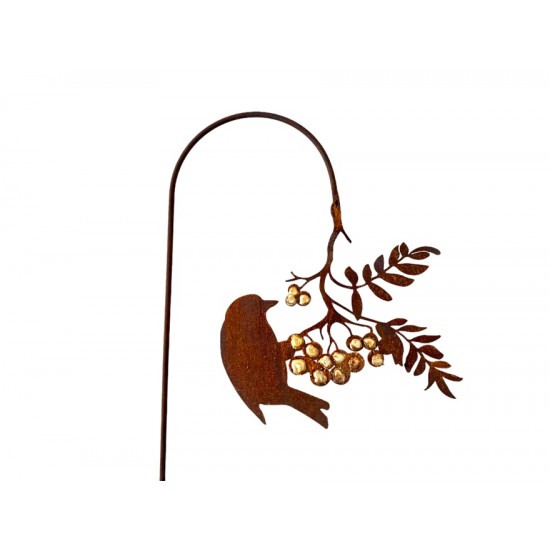 Vogel Deko Goldbeerenast mit Vogel hängend als Gartenstecker Höhe 120 cm 
Höhe 22 cm
Breite 22 cm
zzgl. Stab 120 cm
Verziert