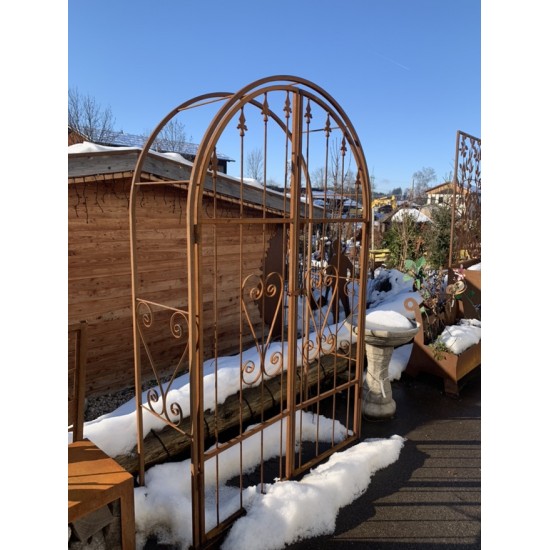 Rosenbogen Metall Rosenbogen mit Türe - zweiflügelig Breite 125 cm Höhe 200 cm, edelrost 
Höhe 200 cm
Breite 125 cm
Tiefe 44 