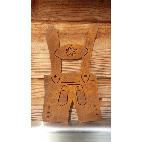 Deko zum Hängen Deko Lederhose aus Metall - zum Hängen Höhe 24,50 cm Lederhose zum Hängen
B: 16cm
L: 24,5cm
Ideal auch als Wa