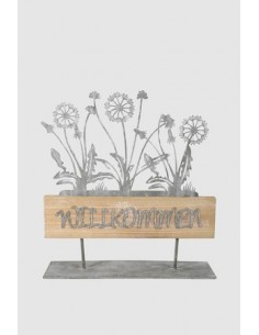 Willkommen Aufsteller mit Pusteblume - 29 cm breit