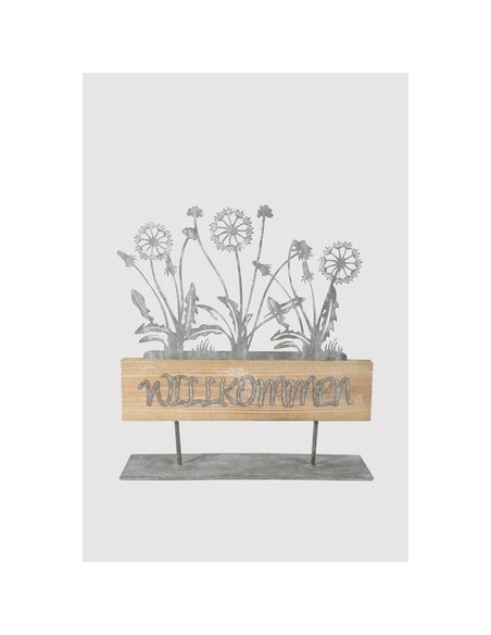 Willkommen Aufsteller mit Pusteblume - 29 cm breit Willkommen Aufsteller mit Pusteblume - 29 cm breit