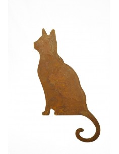 Deko Katzen und Mäuse Katze seitlich Kantenhocker Höhe 42 cm - Gartendeko aus Metall Schöne Kantenhocker Katze für Mauervorsprun