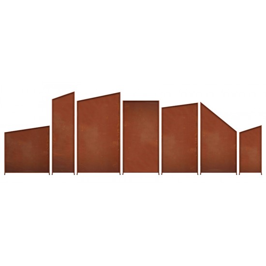 Edelrost Sichtschutzzaun - Modern Art Nr. 6 - Höhe 193 cm