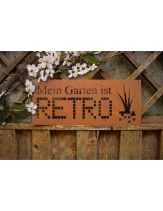 Gartenschild - Mein Garten ist RETRO - Breite 60 cm 2