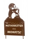 Mitarbeiter des Monats - Maulwurf Schild mit lustigem Spruch - Höhe 50 cm