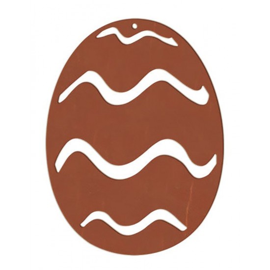 Osterei für Draußen aus Metall - Streifen - mittel 13,5 cm