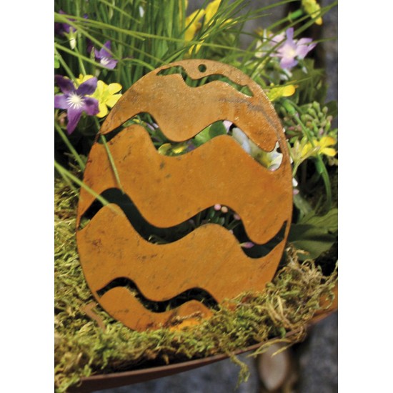 Ostereier für Draußen aus Metall - Streifen - Set