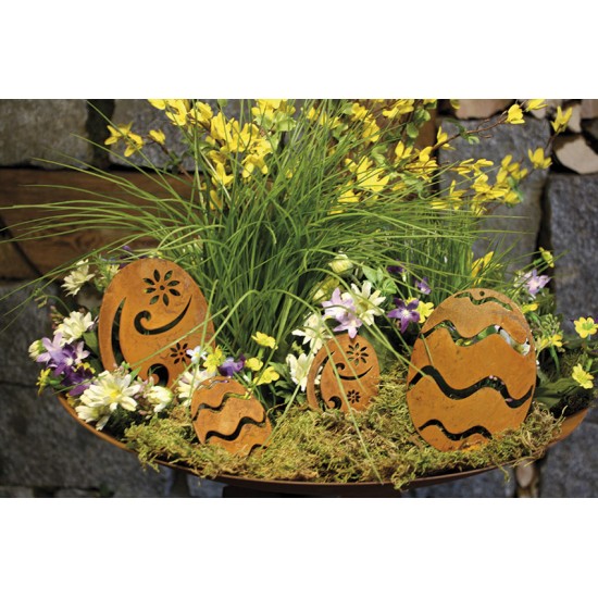 Deko Osterei mit Ornamentmotiv - mittel Höhe 13,5 cm