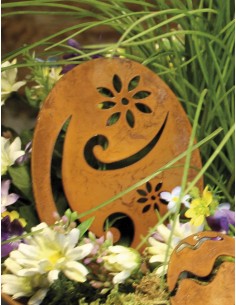 Deko Osterei mit Ornamentmotiv - groß Höhe 18 cm 2